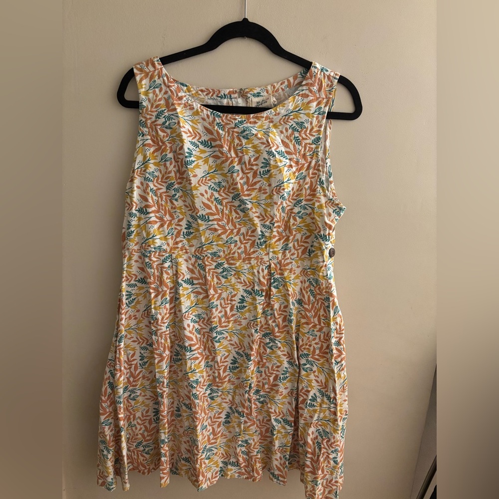 Mata Traders Orange Sleeveless Scoop Neck Sundress